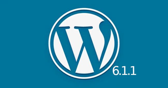 Logotipo de WordPress con el número de versión 6.1.1