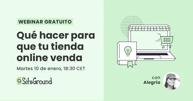 Cartel del webinar de sitegroun sobre cómo vender en internet